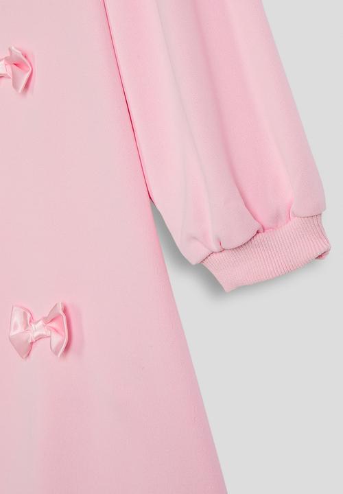 Pop Candy - Collared sweatshirt dress - pink/bow aop