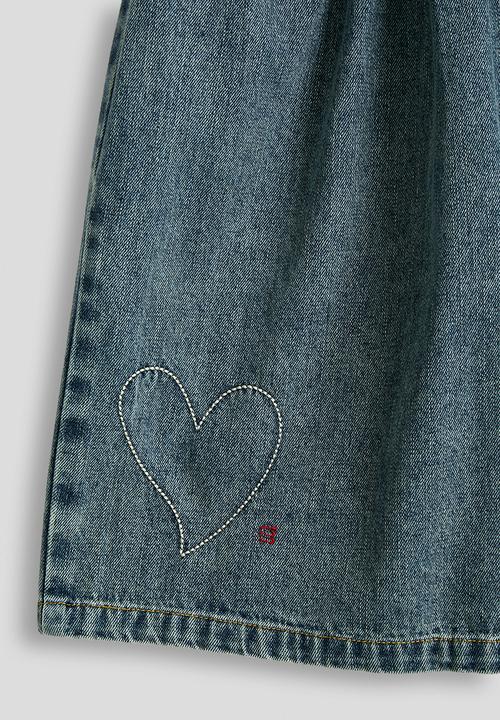 Pop Candy - Pleated waist wide leg jeans - blue
