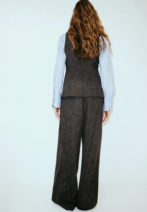 H&M - Long waistcoat - dark brown marl 