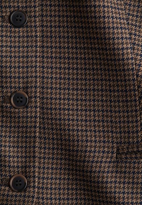 H&M - Long waistcoat - dark beige dogtooth pattern