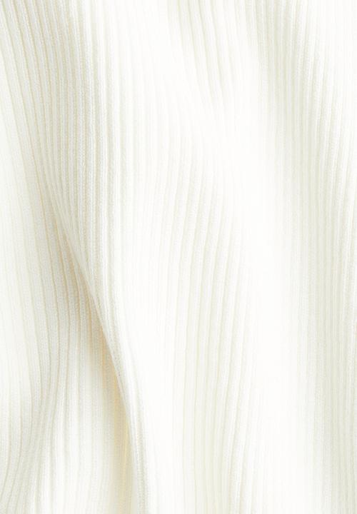 H&M - Rib-knit off-the-shoulder top - white