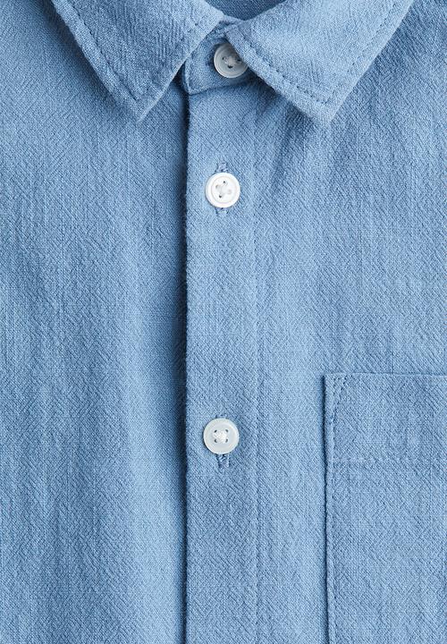 H&M - Loose-fit textured cotton shirt - blue