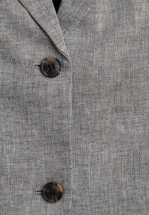 H&M - Linen-blend blazer - light grey marl