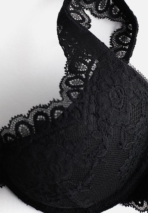 H&M - Lace push-up bra - black