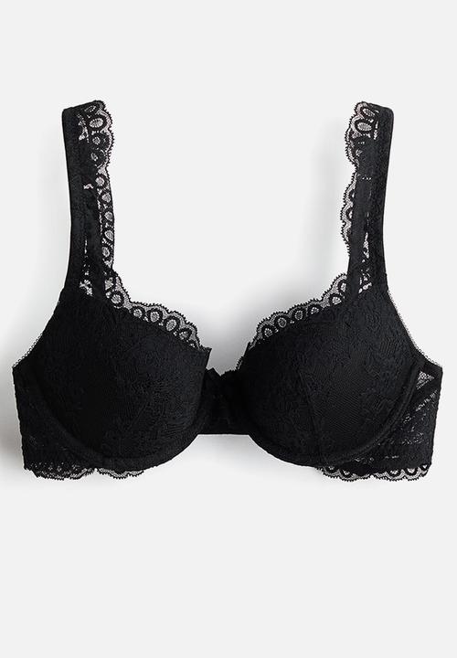 H&M - Lace push-up bra - black