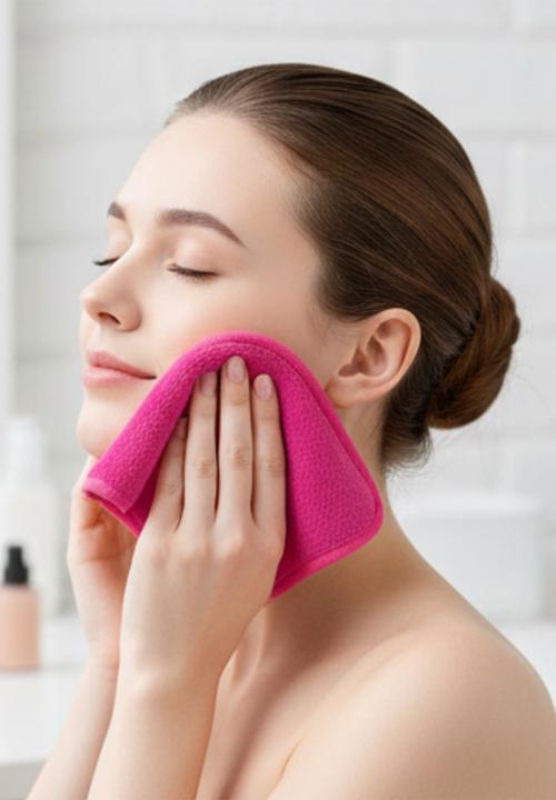Glam Beauty - Large Magic Make Up Remover 2 Piece Set - Hot Pink