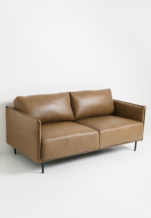 Sixth Floor - Lazslo Leather 3 Seater Sofa - Tan