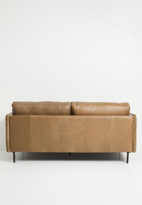 Sixth Floor - Lazslo Leather 3 Seater Sofa - Tan