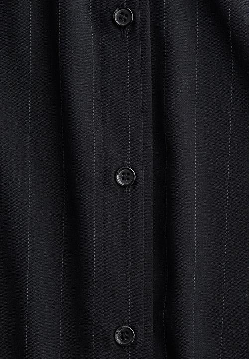 H&M - Oversized shirt - navy blue pinstriped