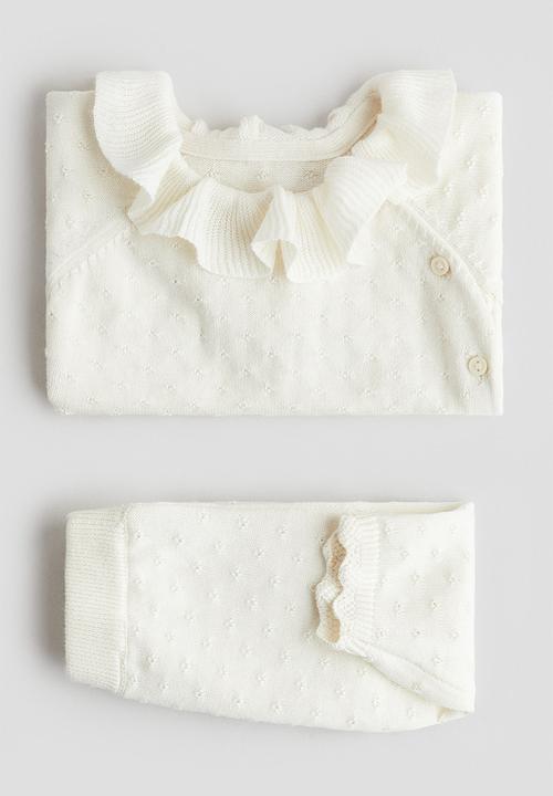 H&M - 2-Piece pointelle-knit set - white