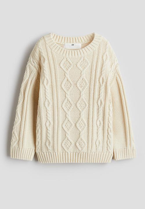 H&M - Cable-knit jumper - light beige 
