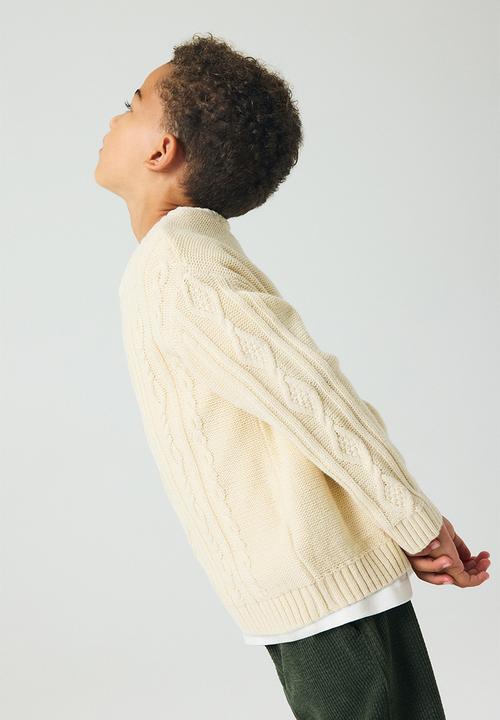 H&M - Cable-knit jumper - light beige 