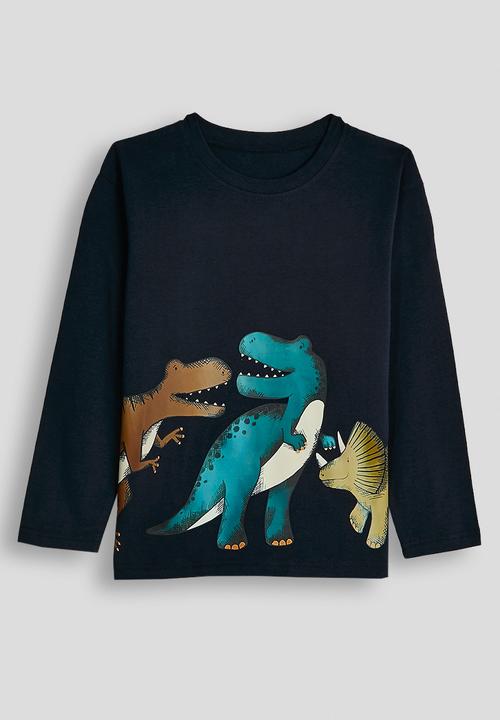 Pop Candy - Dino graphic sweatshirt with joggers - navy/dark gold/stripes