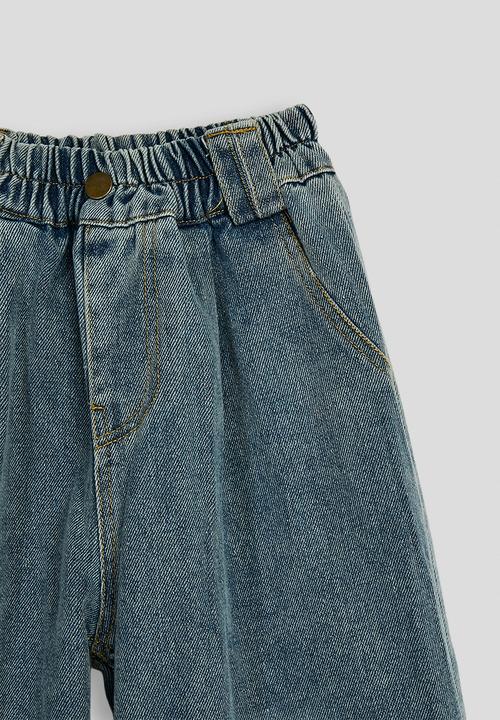 Pop Candy - Sunbleached denim jacket & wide leg jeans - blue