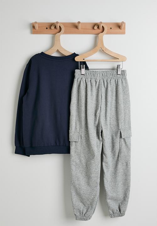 Pop Candy - Astronaut graphic sweatshirt with joggers - navy/grey