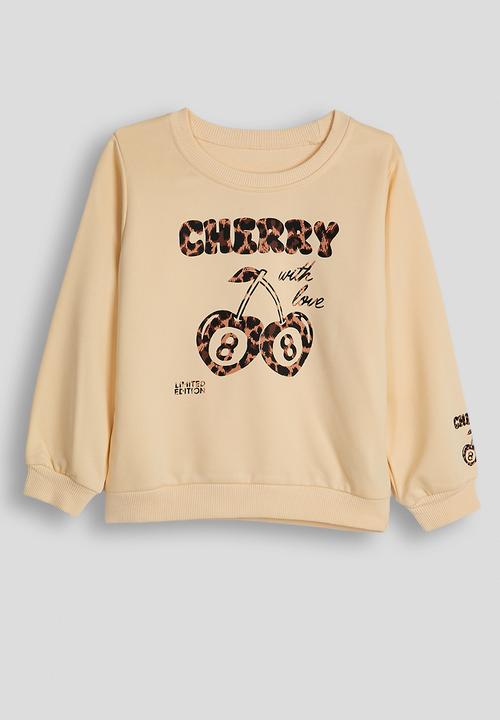 Pop Candy - Slogan sweat top & leggings - beige/leopard print