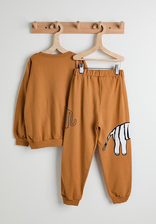 Pop Candy - Club safari sweatshirt with joggers - tan