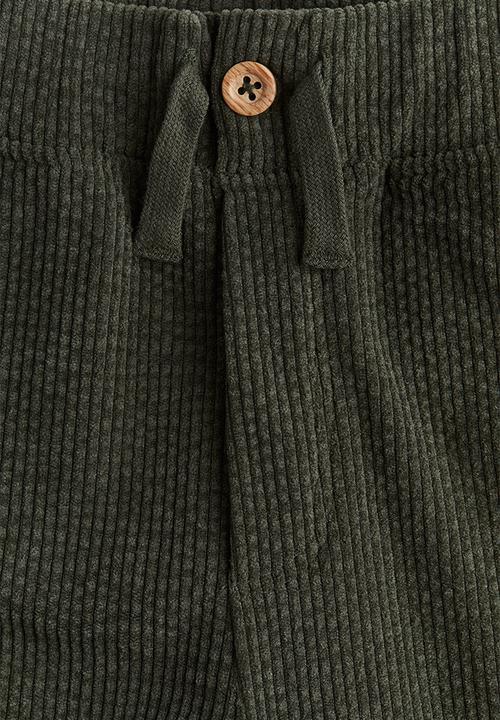 H&M - Ribbed velour trousers - dark green