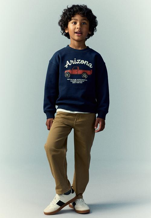 H&M - Printed sweatshirt - dark blue/arizona