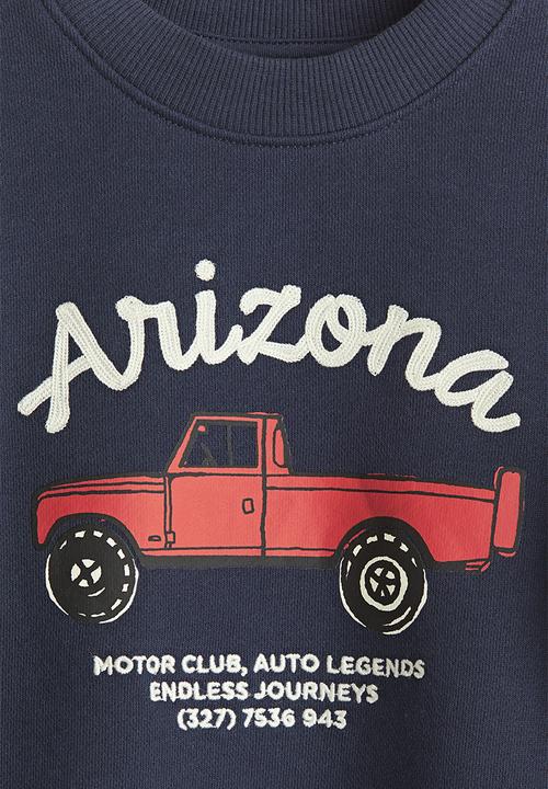 H&M - Printed sweatshirt - dark blue/arizona