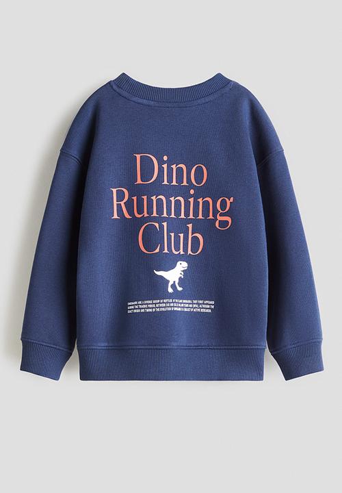 H&M - Printed sweatshirt - navy blue/dino running club