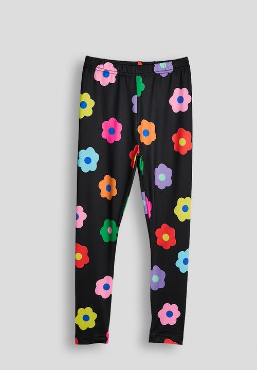 Pop Candy - Floral applique sweat top & aop leggings - pink/black