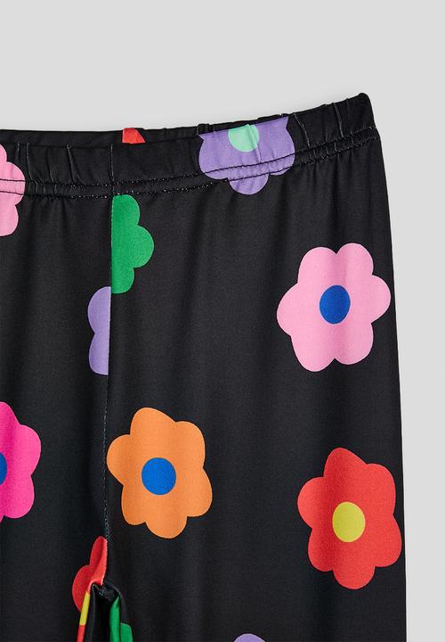 Pop Candy - Floral applique sweat top & aop leggings - pink/black