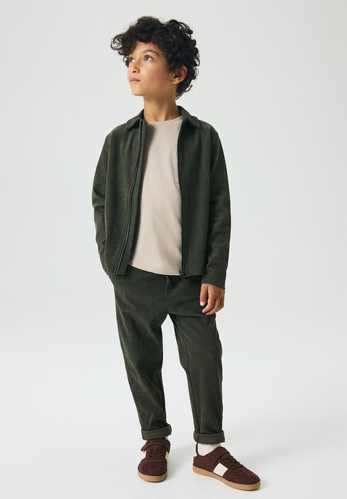 H&M - Ribbed velour shacket - dark green