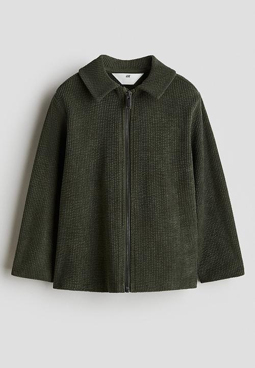 H&M - Ribbed velour shacket - dark green