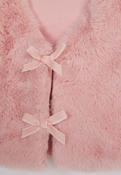 Pop Candy - Plush fabric vest with fleece leggings - pink/beige