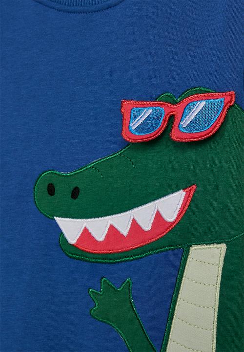 Pop Candy - Patched croc graphic with 3D sunnies & joggers - blue