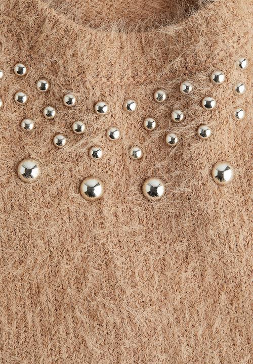 H&M - Short-sleeved jumper - dark beige