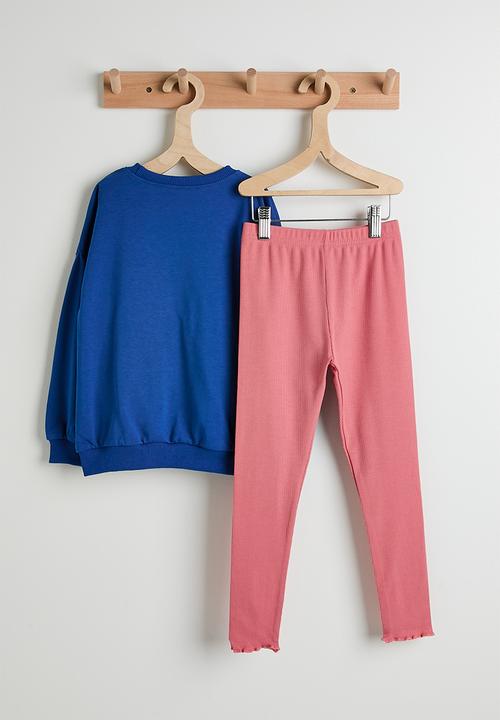 Pop Candy - Padded graphic sweatshirt & leggings - blue/pink