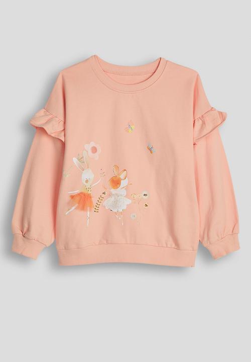 Pop Candy - Bunny ballerina sweatshirt with printed leggings - pink/flowers