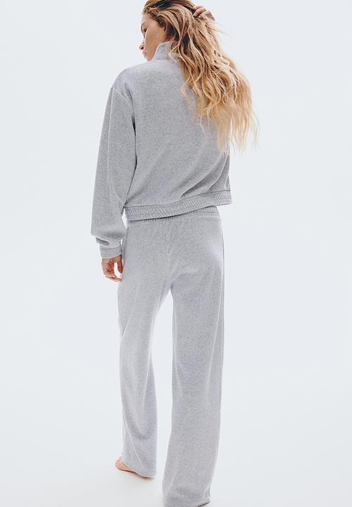 H&M - Velour zip-through jacket - grey
