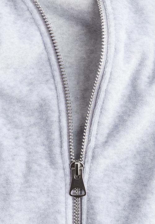 H&M - Velour zip-through jacket - grey