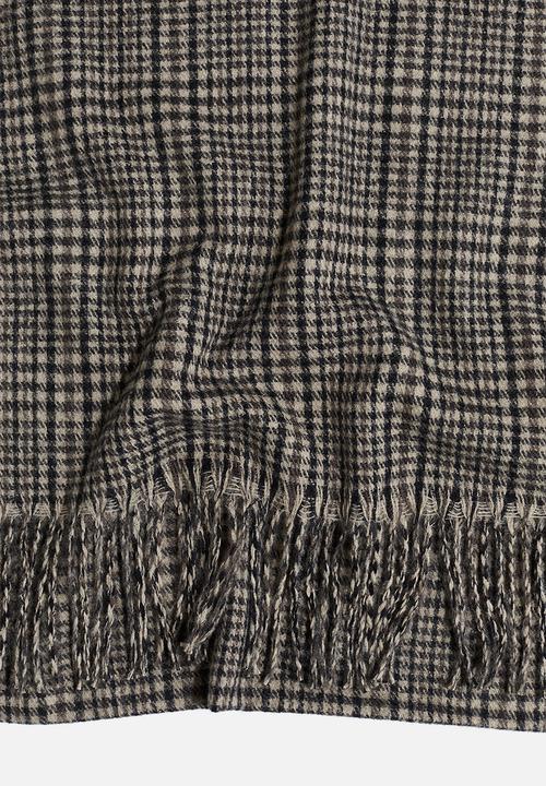 H&M - Scarf -  light beige/checked 