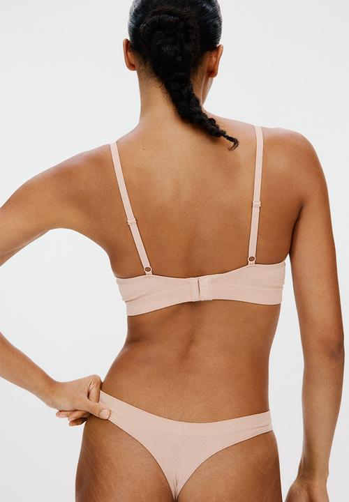 H&M - 2-pack seamless thong briefs - beige