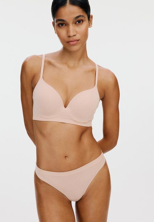 H&M - 2-pack seamless thong briefs - beige