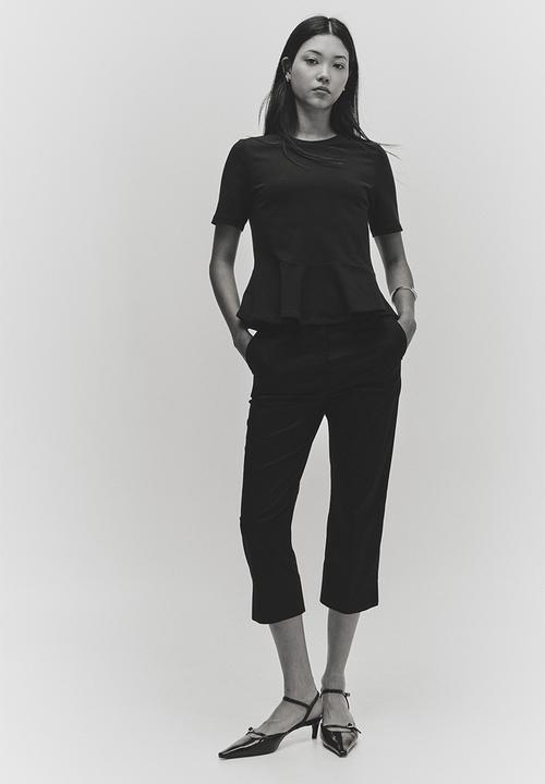H&M - Peplum top - black