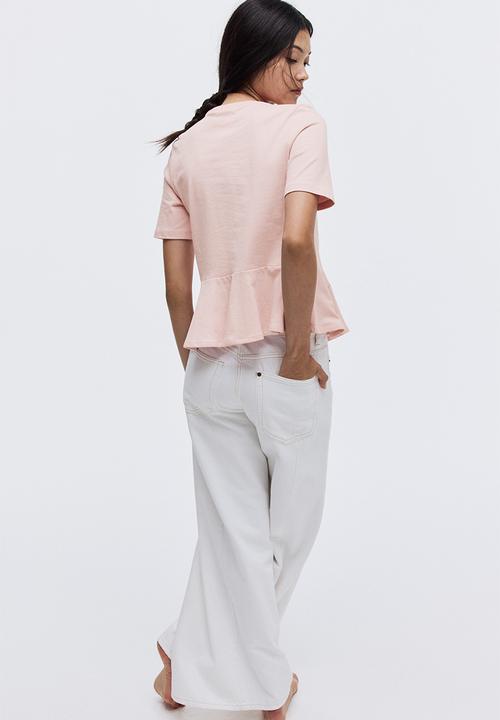 H&M - Peplum top - powder pink