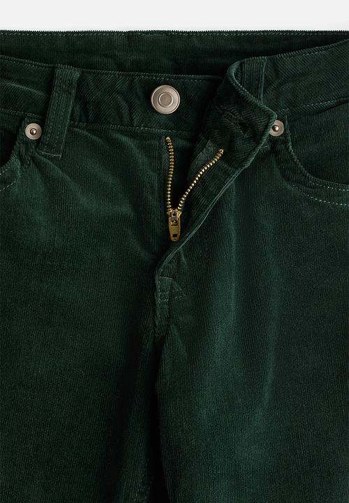 H&M - Flared corduroy trousers - dark green 