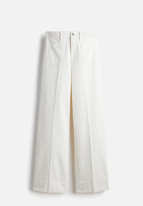 H&M - Wide high jeans - white