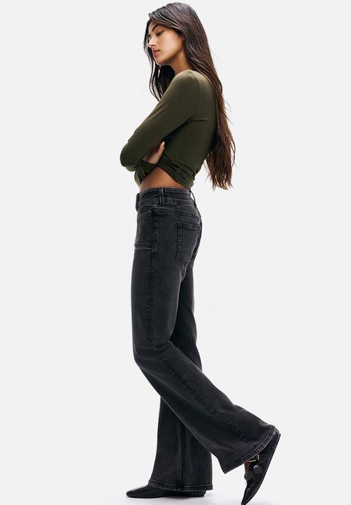 H&M - Flared low jeans - dark denim grey