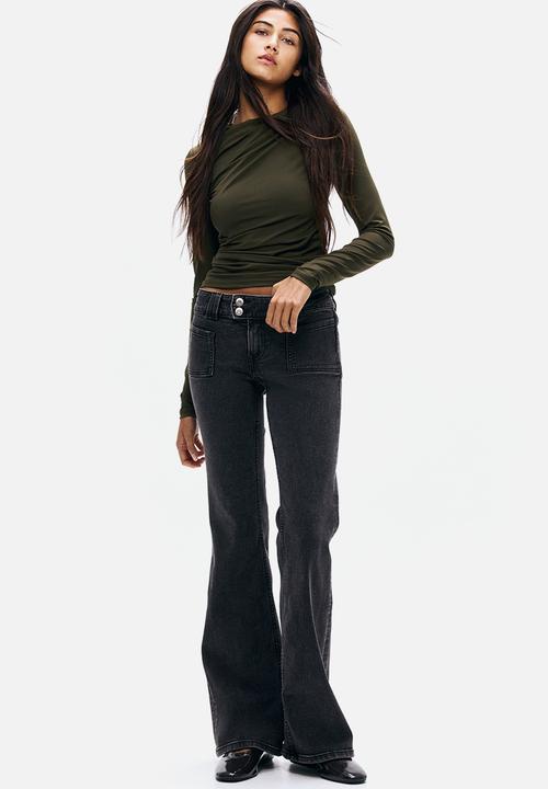H&M - Flared low jeans - dark denim grey