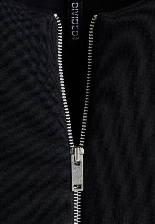 H&M - Scuba zip-through sweatshirt - black
