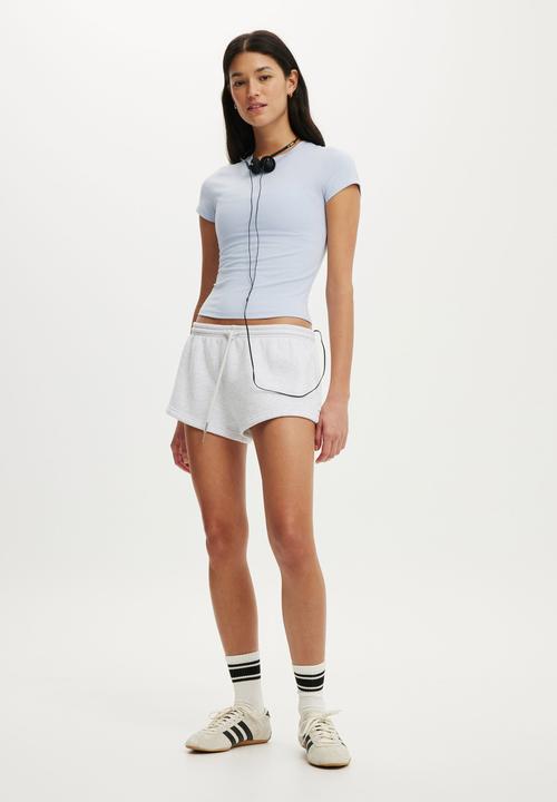 Cotton On - Plush Micro Short - Cloudy Grey Marle
