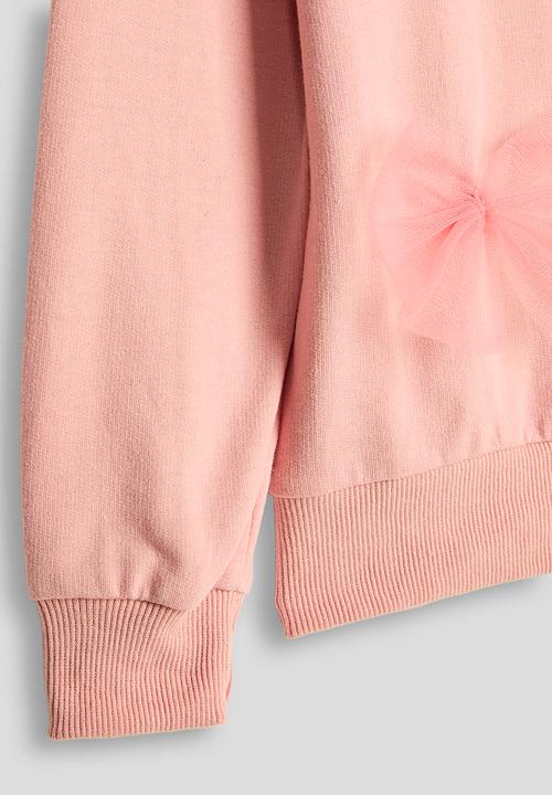 Pop Candy - Tulle bow applique sweatshirt - pink