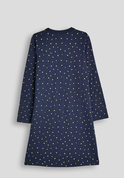 Pop Candy - Tshirt dress with mock pony crossbody bag - navy/star aop