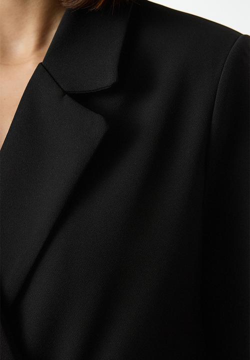 Trendyol - Oversize Pocket Detailed Woven Blazer Jacket - Black